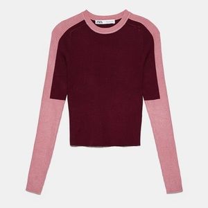 Zara color block knit sweater